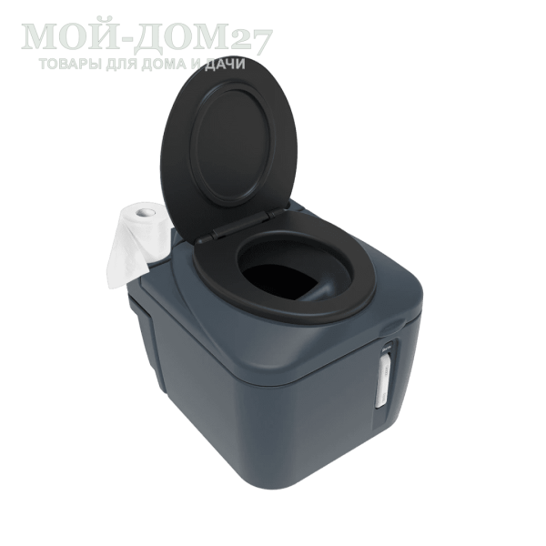 Торфяной туалет Rostok Eco 25 Графит | Мой-Дом27 | Стационарный торфяной биотуалет графитового цвета емкостью верхнего бака 20 л. и&nbsp;нижнего бака 45 л.<br>
 Отличительная черта туалета в разделении фракций в разные ёмкости. Это упрощает обслуживание туалета и избавляет от неприятного запаха в помещении.<br>
Высота сиденья: 45 см